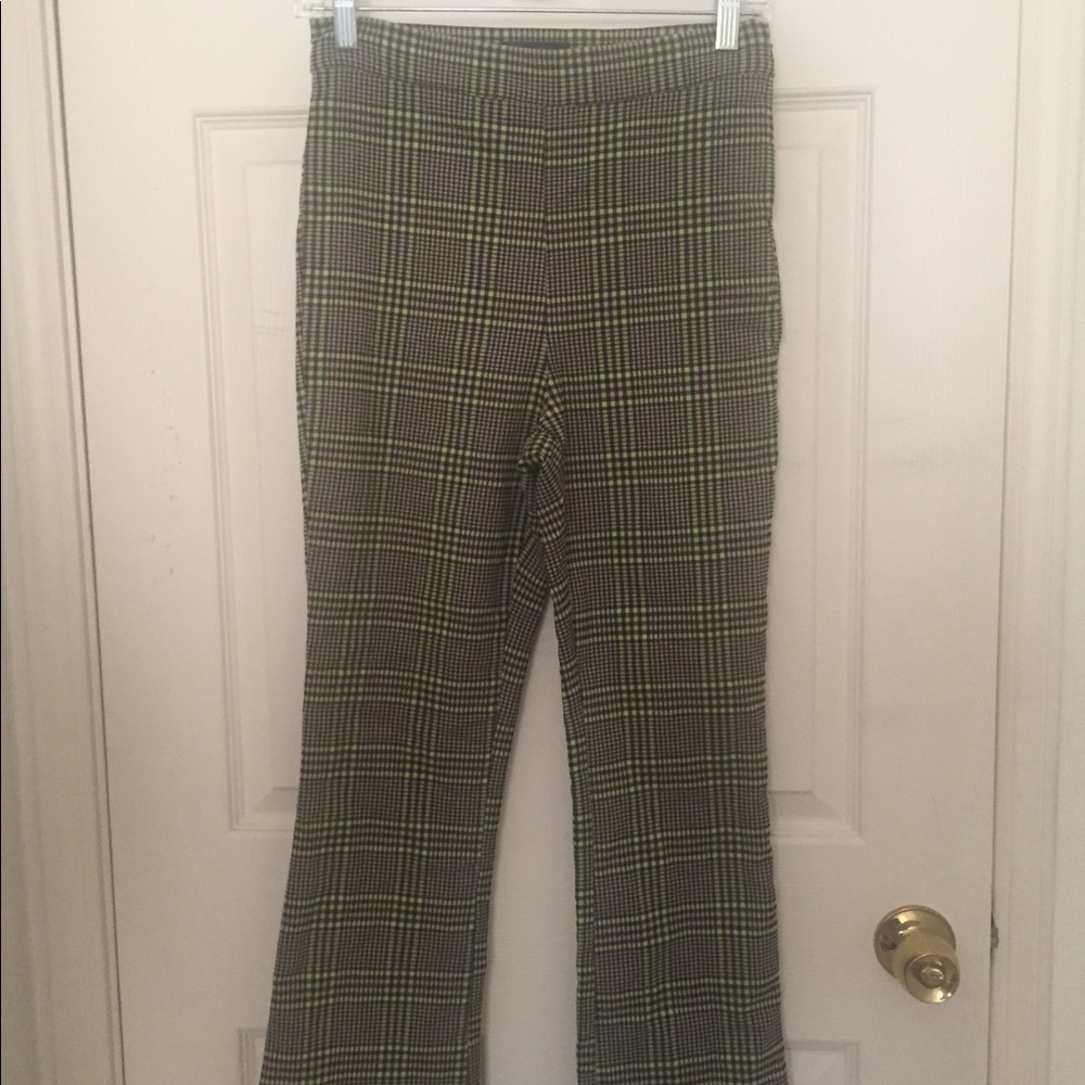 plaid flare pants